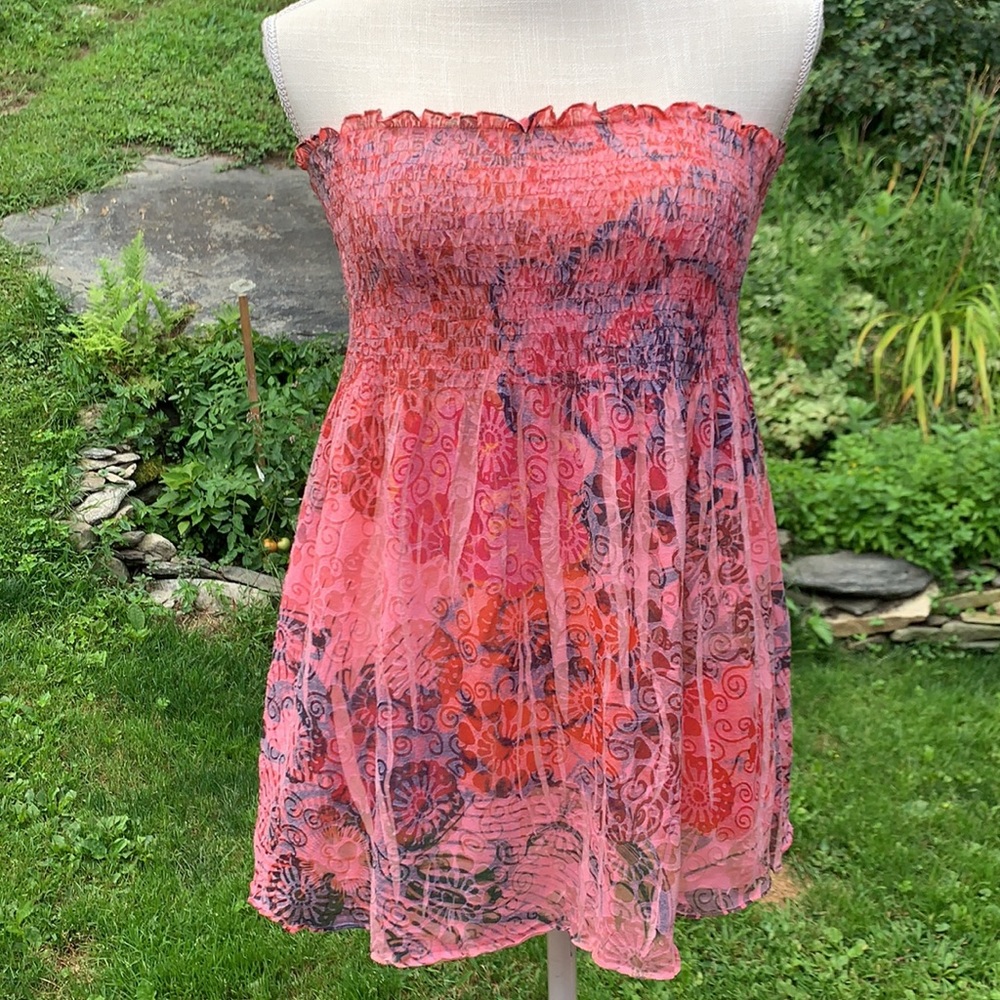 L8ter strapless peach floral top Size XLarge